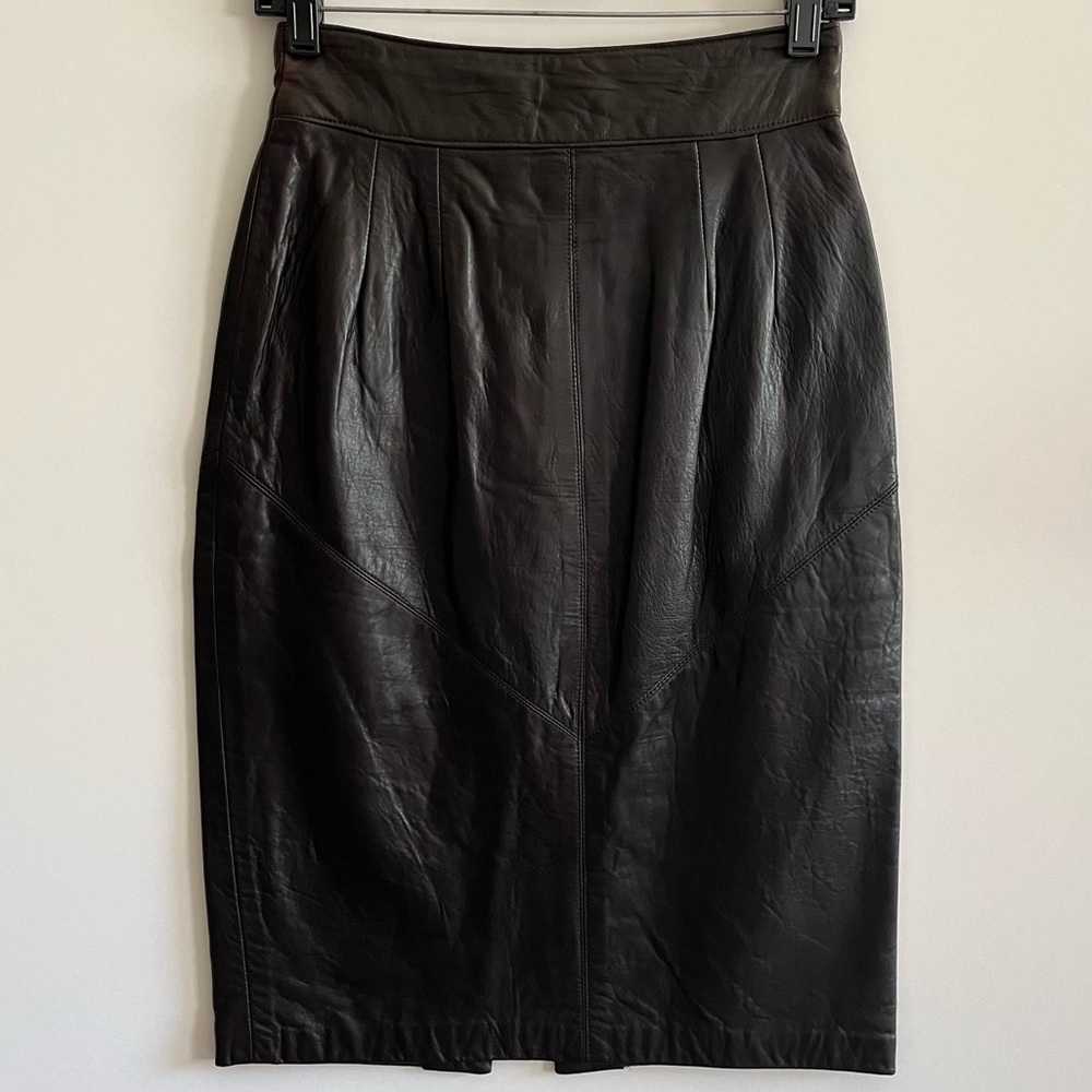 Vintage St. Gillian by Kay Unger Leather Skirt